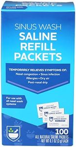 Rite Aid Sinus Wash Refill Kit, Individually Wrapped Saline Packets - 100 Count | Nasal/Allergy Relief Saline Solution for Neti Pots | Nasal Rinse