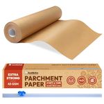 Katbite Unbleached Parchment Paper Roll, 15 in x 210 ft, 260 Sq.Ft Baking Paper, Brown Parchment Paper for Cooking, Air Fryer, Steaming, Bread, Cookies