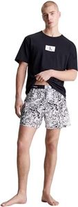 Calvin Klein S/S Boxer Set 000NM2527E Pyjamas, Noir (Black Top, Halo Floral Print_Black), M Homme