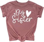 ELLA COLE COMPANY Big Sister Announcement T-Shirt for Toddler Girl- Luxury Cotton Blend Big Sister Shirt, Mauve, 4T