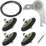Upgraded Dryer Repair Kit Includes 134715900 Drum Support Roller(4pcs),137315300 Dryer Belt(1pc),134793500 Idler Pulley(1pc) & 131601000 Spring Idler (1pc) for Elec-trolux and Frig-ida-ire