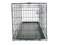 AllPetSolutions Dog Crate Dog Cage Large Size - 92L x 56W x 62Hcm - Foldable, Portable Kennel - 2 Front & Side Gate Doors with Sliding Locks, Removable Tray - Black