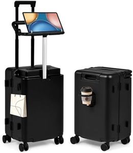 Kids Ride-On Luggage with Adjustable Safety Seat, 20 Inch Carry On Suitcase with 360° Silent Wheels, Cup & Tablet Holder, TSA Lock, For Toddlers to Adults, 200lbs Support, Lightweight Travel Suitcase