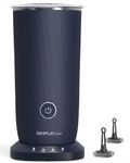SIMPLETASTE 4-in-1 Electric Milk Frother and Warmer, Automatic Hot and Cold Foam Maker for Latte, Cappuccino, Macchiato - Dark Blue