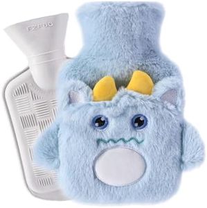 Onprix Portable Cartoon Cute Hot Water Bag Soft Plush Hot Water Bottle Durable Hand Warmer Winter Warm (500ml) (Multi-color)