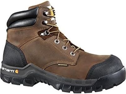 Carhartt Men's 6" Rugged Flex Waterproof Breathable Composite Toe Leather Work Boot CMF6380, Dark Brown Oil Tanned, 8 M US