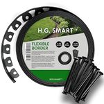 H.G.SMART Lawn Edging Flexible Garden Edging 22 ft with 30 Super Strong Securing Pegs Anchors Landscape Grass Border