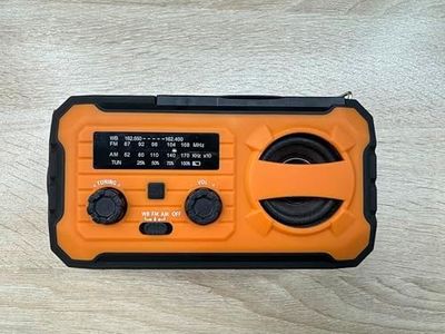 Emergency Weather Radio with Solar Hand Crank, NOAA AM/FM, 10000mAh, LED Flashlight, SOS Alarm，