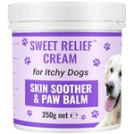 Biteback Products Sweet Relief® - Itchy Dog Cream, Benzyl Benzoate Antiseptic Skin Cream for Dogs, Dry Skin, Paw Balm, Ear Care & Rash Aid Support Cream, Wound Care for Dogs, Pet Supplies - 250g