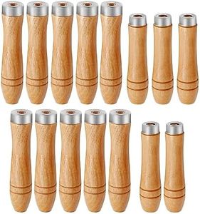 ZUDKSUY Wood File 15pcs Wooden File Special Handle Burr Free Steel File Round Hole Small Wooden Handle(Bore Diameter: 4mm+5mm+6mm 5pcs Each)