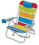 Rio Brands Beach Chair, Aluminum, Bright Stripe, 25.5" x 26.5" x 44.7"