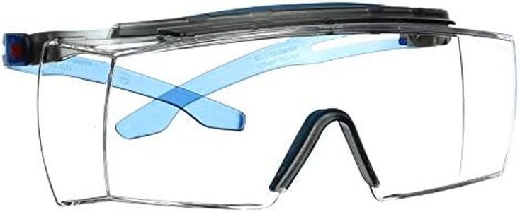 3M Safety Glasses, SecureFit, Pack of 10, Fits Over Prescription Glasses, ANSI Z87, Scotchgard Anti-Fog Anti-Scratch Clear Lens, Blue Frame