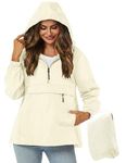 Avoogue Pullover Raincoats For Women With Hood Plus Size Petite Rain Jacket Beige Xxl