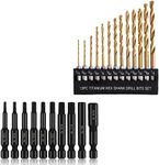 COMOWARE Titanium Twist Drill bit Set+Allen Wrench Drill bit Set