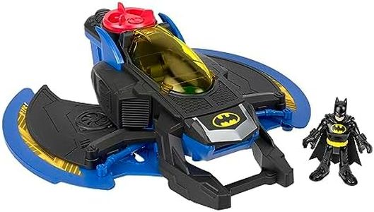 Imaginext DC Super Friends le Batwing, munitions et mini-figurine Batman incluses, jouet pour enfant dès 3 ans, GKJ22, Multicolore