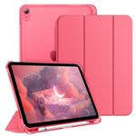 FINTIE Case for iPad (A16) 11th Generation 11 Inch (2025), iPad 10th Generation 10.9 Inch (2022) - Ultra Slim Cover with Matte Back Shell Built-in Pencil Holder, Auto Wake Sleep, Pink
