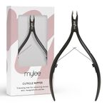 Mylee Cuticle Nippers – Professional, Sleek, Matte Black, Stainless Steel, Salon-Quality Cuticle Nippers for Precision Trimming and Effective Removal Unruly Cuticles, Hangnails and Excess Skin