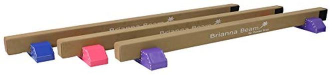 Tumbl Trak Brianna Gymnastics Suede Balance Beam for Kids Home Training, Purple Beam Legs, 2.4 m x 10 cm x 15 cm