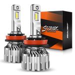 SEALIGHT H11/H9/H8 LED Headlight Bulbs, 28000 Lumens Super Bright LED Lights with Cooling Fan, 700% Brighter S6 Light Bulbs 6500K Cool White Conversion Kits, Plug and Play, Pack of 2