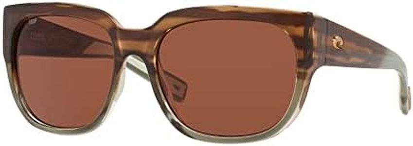 Costa Del Mar Women's Water Woman Ii Square Sunglasses, Shiny Ocean Jade/Copper Polarized-580p, 58