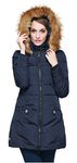 Orolay Winter Coats for Women Warm Faux Fur Hooded Down Jacket Outdoor Puffer Jacket Navy S