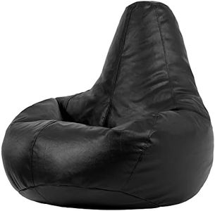 Bean Bag Bazaar "Designer Recliner, 90cm x 73cm, Poltrona a sacco da gioco, Similpelle, Poltrona sacco pouf per soggiorno, Poltrona a sacco da gioco