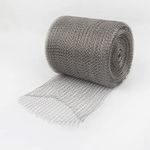 5.1”x50ft Stainless Steel Wire Mesh,ANGELIOX Hole Fill Fabric Gap Blocker,Flexible Woven Wire Mesh Stretchy Hardware Cloth Net Fill Fabric DIY Kit