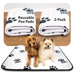 Elite Paws® UK: Premium XL Reusable Dog Training Pads, Puppy Pee Pads, 90x80cm (2 Pack), Washable, Absorbent, Thick, Urine-Revealing White, Leak-Proof, Tear-Resistant, Non-Slip, For Incontinent Pets