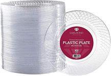 Prestee 102 Clear Plastic Plates Disposable - 6.25-inch Heavy Duty Hard Plastic Clear Plates for Party - Elegant Round Cake, Dessert, Salad, Appetizer, Dinner Plates - Plate for Holiday Parties