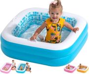 Inflatable Baby Pool for Toddlers 1-3 - Soft Floor, Handles & Drain - Small Kiddie Pool, Blow Up Bathtub & Ball Pit, Summer Outside Kid Water Toy Outdoor First Birthday Gift for Boys 1 2 3 Year Old