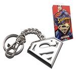 The Noble Collection DC Comics Superman Logo Keychain In Stainless Steel - 5in (13cm) Superman Sigil Film Set Movie Props Gifts Merchandise