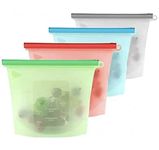 Zenkova Silicone Food Storage Airtight Bag| Silicone Reusable Storage Container Preservation Leakproof Ziplock Bag for Food, Snack, Vegetable, Meat For Fridge and Microwave freezer Bags. (2)