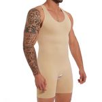 MISS MOLY Mens Full Body Shaper Tummy Control Shapewear Bodysuit Slimming Underwear Tank Top Fajas Para Hombres, Nude, Small