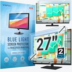 27 inch Anti-Glare Blue Light Blocking Screen Protector Panel for 16:9 Widescreen Computer Monitor and Laptop - PC Anti-UV Eye Protection Filter Film - Anti-Scratch Diagonal Frame Shield [2 Pack]