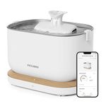 PETLIBRO Cat Water Fountain, Stainless Steel Pet Fountain with App Monitoring, Automatic Indoor Water Dispenser, 2.4G Wi-Fi Smart Bowl for Cats,2.5L White WiFi
