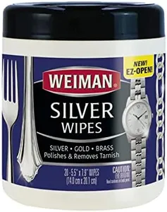 Weiman Jewelry Polish Cleaner, Tarnish Remover Wipes - 20 Count - Use on Silver Jewelry Antique Silver Gold Brass Copper and Aluminum