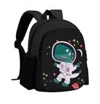 Frantic Waterproof Polyester 26 L School Backpack With Pencil/Staionery Pouch School Bag Class 1 to 8 Daypack Picnic Bag For School Going Boys & Girls(BK_Black_Star_Dinosaur_24_A)