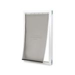 PetSafe Freedom Aluminum Pet Door for Dogs and Cats - Solid Durable Frame - Extra-Large, White, Tinted Flexible Vinyl Flap - Includes Closing Panel