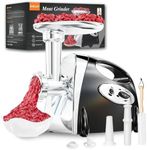6-in-1 Electric Meat Grinder: [3000W Superior Motor] [Exquisite Box] Hachoir à Viande with 6 PCS Stainless Steel Blades & Grinding Plates, Sausage Stuffer Tubes & Kubbe Kit Portable Handle for Gift
