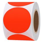 Hybsk 2 Inch Fluorescent Red Blank Target Pasters for Shooting 300 Adhesive Target Stickers Per Roll (Fluorescent Red)