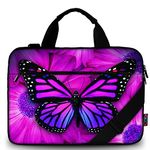 iColor Butterfly Canvas Laptop Carrying Shoulder Sleeve Case Bag Briefcase for 11.6" 12" 12.9" 13" 13.3" inches Laptop Ultrabook Netbook Chromebook MacBook Air/Pro CSH-02