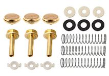 TUOREN Trumpet Valve Sytem Replacement Parts include Trumpets Finger Buttons Valve Cap Spring Felt Washer Piston Guides Musical Instruments Accessories Set of 18pcs Gold