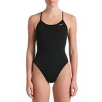 NIKE Lace Up Tie Back One Swimsuit Women Black