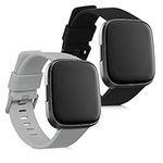 kwmobile Straps Compatible with Fitbit Versa/Versa Lite/Versa 2 Straps - 2x Replacement Silicone Watch Bands