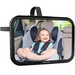 Wismika Baby Car Mirror Rear-facing, 360° Car Seat Mirror Rear Facing Infant, Shatterproof & Adjustable Convex Car Rear Seat Mirror for Toddlers, Flexible and Stable, Essentials for Newborn