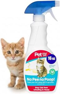 PET YOUR PET Cat Potty Training Spray No Pee No Poop, 16 Fl Oz, Non Toxic Spray for Cats Only, Natural Pee Deterrent, Stops Urine Marking and Pooping, Indoor Outdoor Keep Off
