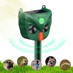 Cat Repellent, Ultrasonic Animal Repellent, Garden Animal Scarer Repellent, Solar Cat Repellent with PIR Motion Sensor Flash and 5 Adjustment Modes, USB Charging & Waterproof, for Garden Yard Farm