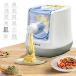 CGOLDEMWALL Automatic Pasta Maker Machine Electric, Digital Control with 12 Shape Discs for Homemade Noodles, Spaghetti, Fettucine and Penne, Up to 650g Flour, White, 260w