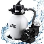 CIPU 12-inch Sand Filter Pump System Handy 4-Way Valve for Above Ground Pools with Prefilter Pool Pump 115V 6-Foot Cord for Easy Installation, SFPS12501