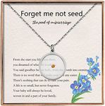 Miscarriage Gifts for Mothers Forget Me Not Seed Necklace Baby Loss Grief Sympathy Gift Child Loss Memorial Gifts Jewelry (Round-Silver)